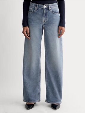 Everlane women’s The Mid-Way Jean wide leg pure blue Size 27 NWT